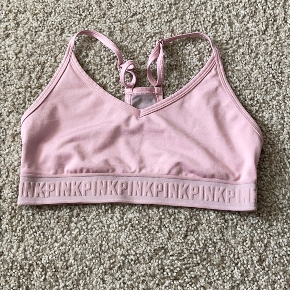 Pink sports bra